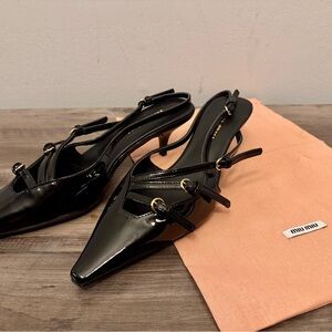 Miu Miu Black Patent Leather Heels